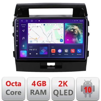 Navigatie Toyota LandCruiser 2008-2015 C-381 Android Octa Core Ecran 2K QLED GPS 4G 4+32GB 360 KIT-381+EDT-E410-2K
