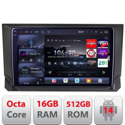 Navigatie Seat Ibiza 2017- Edotec Kit-IBZ 8 core QLED 2K 12+256GB 360 Android Waze USB Navigatie Internet Youtube Radio