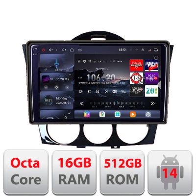Navigatie Mazda RX8 2008-2011 Android radio gps internet 8 core QLED 2K 12+256GB 360 Edotec