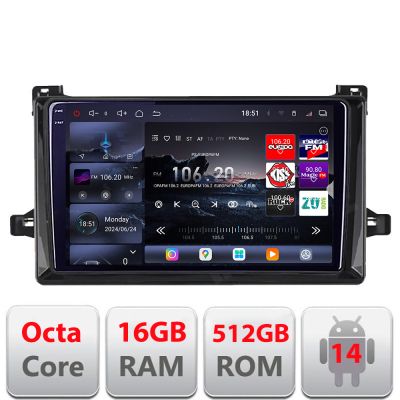 Navigatie Toyota Prius dupa 2015 Edotec Kit-TY50 8 core QLED 2K 12+256GB 360 Android Waze USB Navigatie Internet Youtube Radio