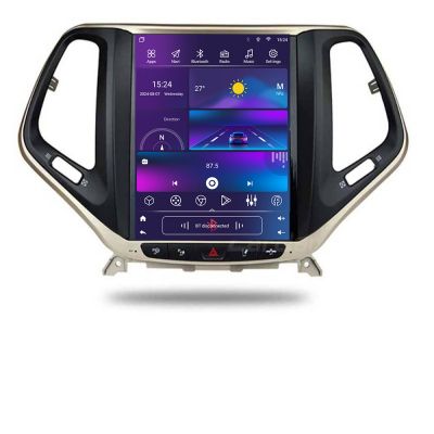 Navigatie Jeep Cherokee 2016-2020 tip tesla radio gps internet 4 Core carplay android auto 2+32 kit-tesla-cherokee17