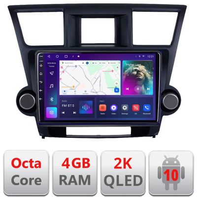 Navigatie Toyota Highlander 2007-2013 Android Octa Core Ecran 2K QLED GPS 4G 4+32GB 360 KIT-highlander+EDT-E410-2K