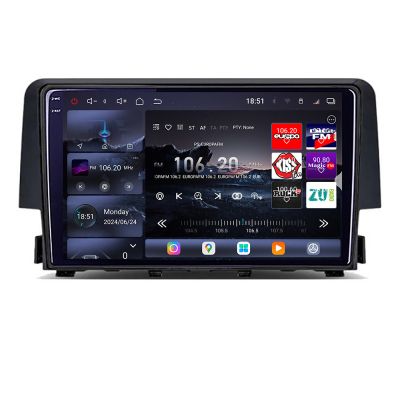 Navigatie Honda Civic 2016-2020 8 core QLED 2K 12+256GB 360 Android Waze USB Navigatie Internet Youtube Radio Edotec