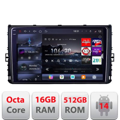 Navigatie grupul VW Edotec Kit-933 8 core QLED 2K 12+256GB 360 Android Waze USB Navigatie Internet Youtube Radio