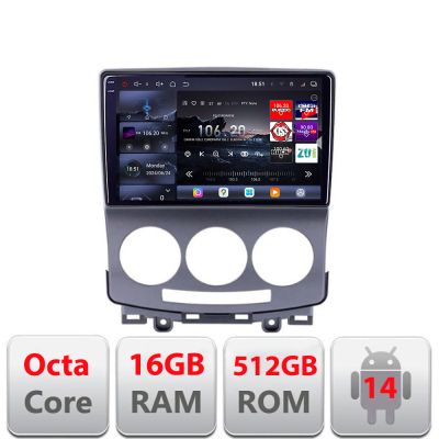 Navigatie Mazda 5 2005-2010 Edotec Kit-MZ22 8 core QLED 2K 12+256GB 360 Android Waze USB Navigatie Internet Youtube Radio