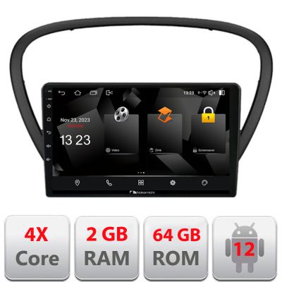 Navigatie Peugeot 607 Android radio gps internet quad core 2+64 carplay android auto