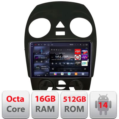 Navigatie VW Beetle 2005-2010 Android radio gps internet 8 core QLED 2K 12+256GB 360 Edotec