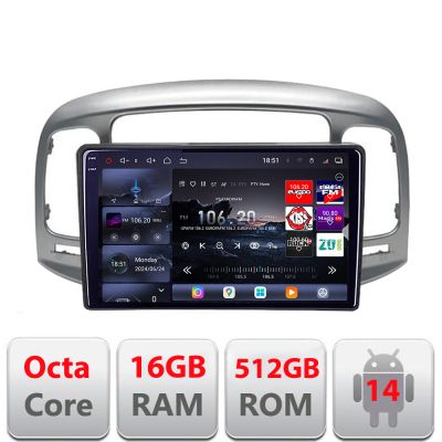 Navigatie Hyundai Accent 2006-2012 Edotec Kit-ACCENT 8 core QLED 2K 12+256GB 360 Android Waze USB Navigatie Internet Youtube Radio