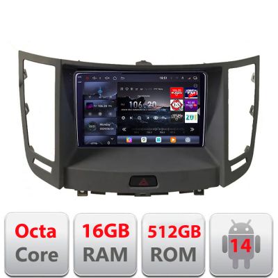 Navigatie Infinity FX intre anii 2009-2012 Android radio gps internet 8 core QLED 2K 12+256GB 360 Edotec