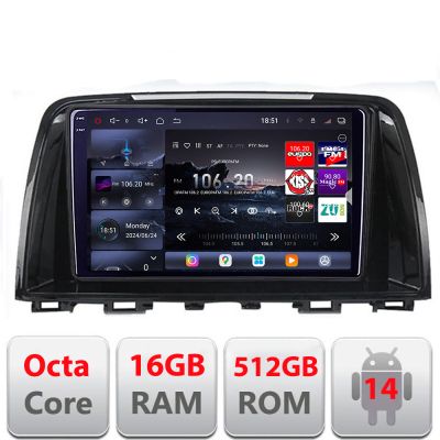 Navigatie Mazda 6 2013-2017 Edotec Kit-223 8 core QLED 2K 12+256GB 360 Android Waze USB Navigatie Internet Youtube Radio