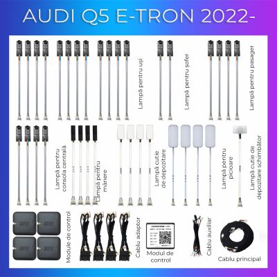 Lumini ambientale dedicate Audi Q5 E-Tron set complet control telefon sau sistem original