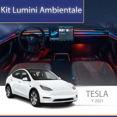 Lumini ambientale Tesla Model Y 2021 tweeter iluminat control telefon