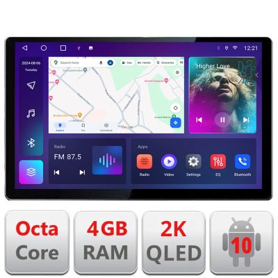 Navigatie dedicata Edonav Peugeot Bipper, Citroen Nemo, Fiat Qubo 2008-2017, Ecran 2K QLED 13",Octacore,4Gb RAM,32Gb Hdd,4G,360,DSP,Carplay,Bluetooth EDT-E413 V2