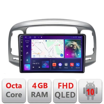 Navigatie Hyundai Accent 2006-2012 B-ACCENT Android Ecran QLED octa core 4+64 carplay android auto KIT-accent+EDT-E309V3