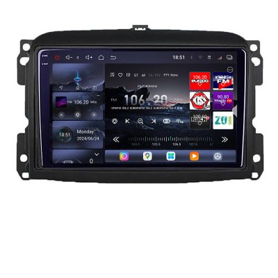 Navigatie Fiat 500L 2012-2017 Edotec Kit-500L 8 core QLED 2K 12+256GB 360 Android Waze USB Navigatie Internet Youtube Radio