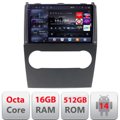 Navigatie Mercedes clasa A W169 2004-2012 Qled 2K Octa Core 16+512 LTE 4G DSP Wifi 5Ghz android auto carplay radio gps internet Kit-+EDT-E809-2K