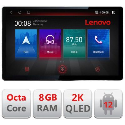 Navigatie Fiat BRAVO 2007-2014 N-BRAVO ecran 13" 2K 8+128 Android Waze USB Navigatie 4G 360 Toslink Youtube Rad