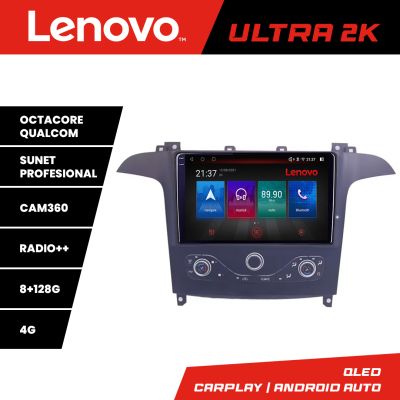 Navigatie Ford S-max 2006-2014 Qled 2K Octa Core 8+128 LTE 4G DSP Wifi 5Ghz HDMI android auto carplay radio gps internet KIT-smax-navi+ULTRA-2K-9-8+128