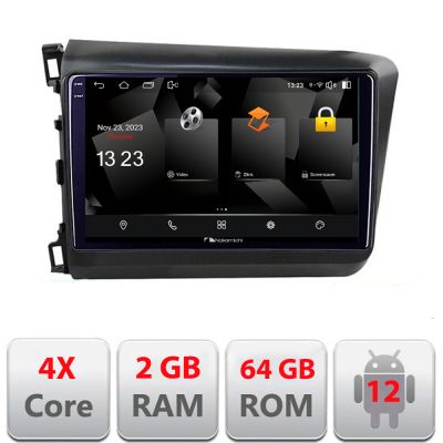 Navigatie Honda Civic 2012-2015 5230-132 Android Ecran 720P Quad Core 2+64 carplay android auto