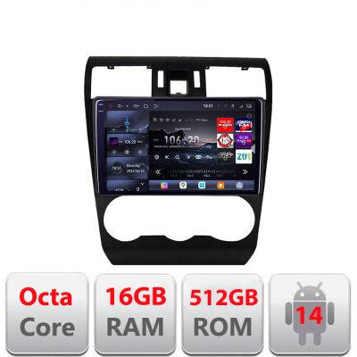 Navigatie Subaru Subaru Forester Impreza XV 2011-2016 Edotec Kit-062 8 core QLED 2K 12+256GB 360 Android Waze USB Navigatie Internet Youtube Radio