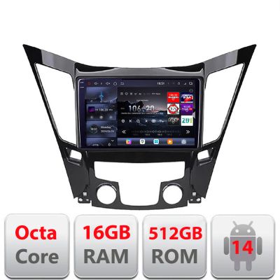 Navigatie Hyundai Sonata 2011-2015 Edotec Kit-259 8 core QLED 2K 12+256GB 360 Android Waze USB Navigatie Internet Youtube Radio