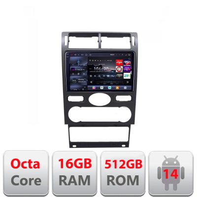 Navigatie Ford Mondeo intre anii 2004-2007 Android radio gps internet 8 core QLED 2K 12+256GB 360 Edotec