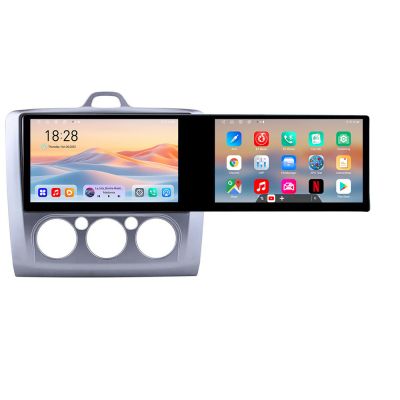 Navigatie Ford Focus clima manuala Kit-140-manual Edotec 2 ecrane  8 core 4+128 21.6 inch Incell android Wifi 5Ghz gps internet 32