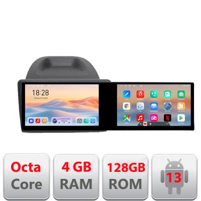Navigatie Ford Fiesta Kit-256 Edotec 2 ecrane  8 core 4+128 21.6 inch Incell android Wifi 5Ghz gps internet