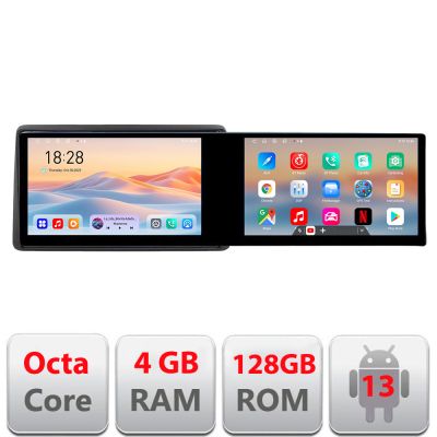 Navigatie Dacia Duster 2023- Edotec 2 ecrane  8 core 4+128 21.6 inch Incell android Wifi 5Ghz gps internet  KIT-duster2023