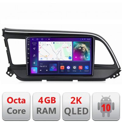 Navigatie Hyundai Elantra 2018- C-1581 Android Octa Core Ecran 2K QLED GPS 4G 4+32GB 360 KIT-1581+EDT-E409-2K