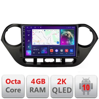 Navigatie Hyundai I10 2013-2019 C-HY38 Android Octa Core Ecran 2K QLED GPS 4G 4+32GB 360 KIT-HY38+EDT-E409-2K