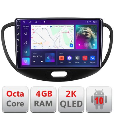 Navigatie Hyundai I10 2007-2013 Android ecran Qled 2K Octa core 4+32 KIT-i10-2007+EDT-E409-2K
