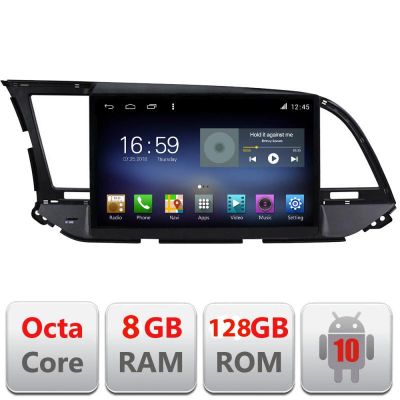 Navigatie Hyundai Elantra 2015-2018 F-581 Octa Core cu Android Radio Bluetooth Internet GPS WIFI DSP 8+128GB 4G
