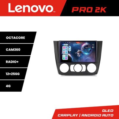 Navigatie BMW Seria 1 E87 2007-2011 clima manuala Lenovo Kit-bmw117-manual 8 core QLED 2K 12+256 360 Android Waze USB Navigatie Internet Youtub