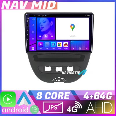 Navigatie Citroen C1 Peugeot 107 Toyota Aygo 2005 2014 EDOTEC-LITE Android Ecran 720P Octa Core 4+32 Carplay v1