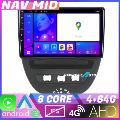 Navigatie Citroen C1 Peugeot 107 Toyota Aygo 2005-2014 Octa Core EDOTEC-LITE Android Ecran 720P Octa Core 4+32 Carplay  Android auto v1